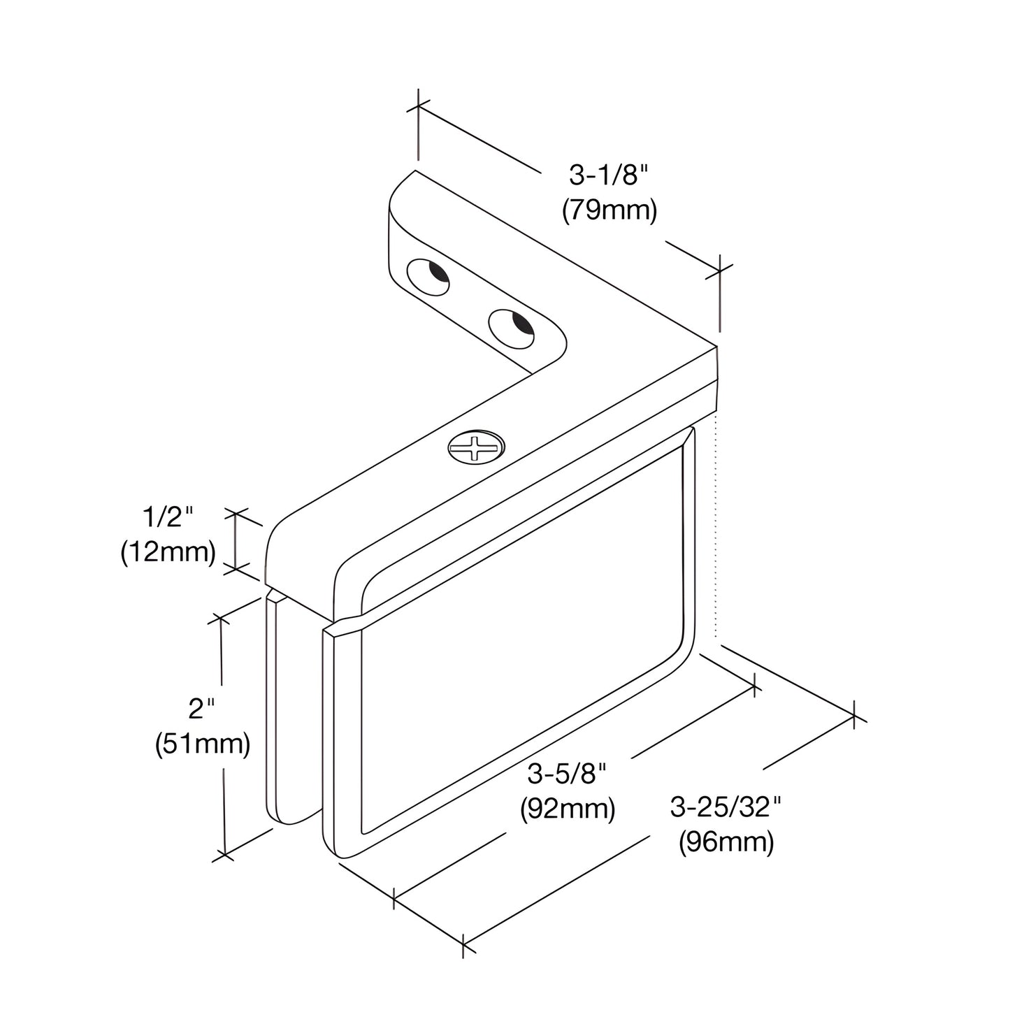 Brushed bronze beveled brass pivot hinge for 8-10mm glass shower door, right-hand (SKU PPH05RBBRZ)