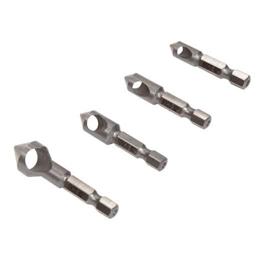 CRL 4-Piece Countersink Hex Shank Set - Durable, Precision Drilling Tools