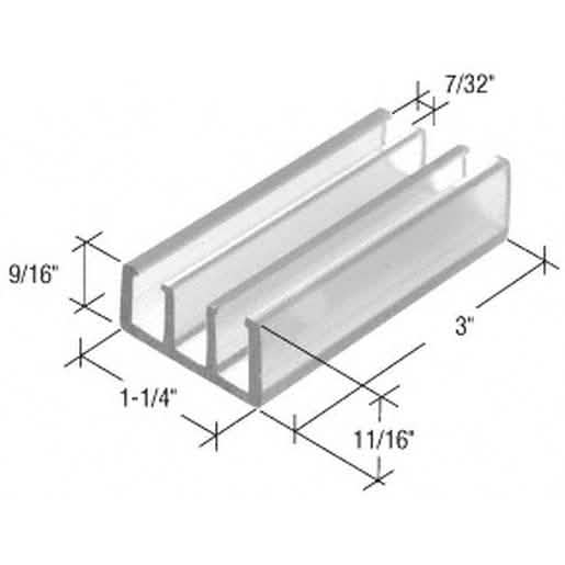CRL Clear 1-1/4" Sliding Shower Door Bottom Guide for Smooth, Secure Operation