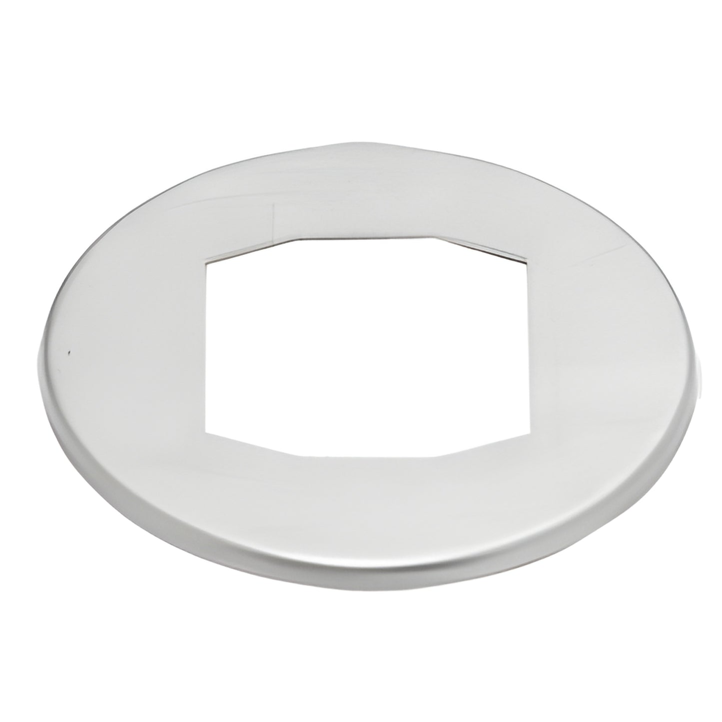 AFWC1G 4" brushed 316 stainless steel garnish ring with square inner cutout for frameless windscreen clamp
