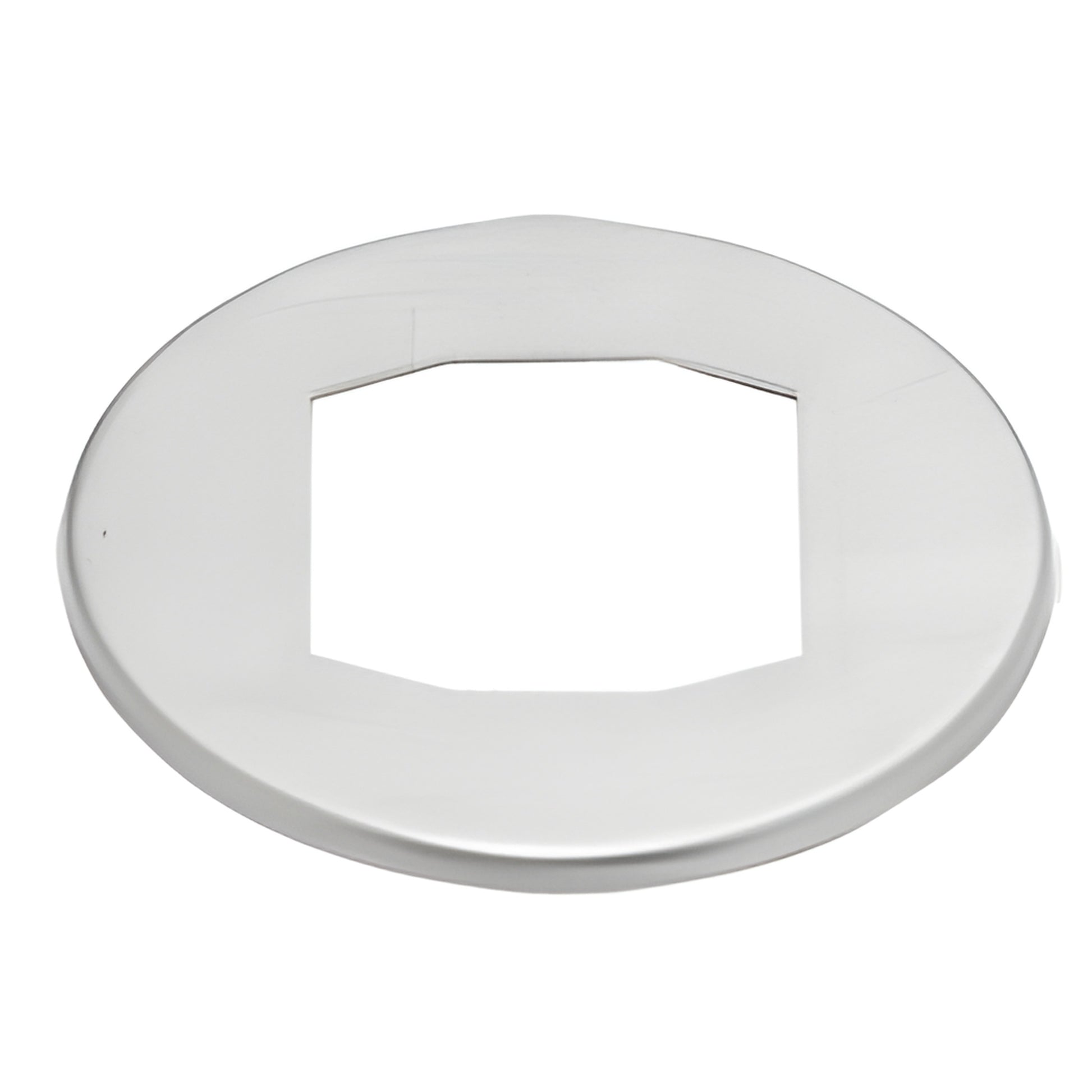 AFWC1G 4" brushed 316 stainless steel garnish ring with square inner cutout for frameless windscreen clamp