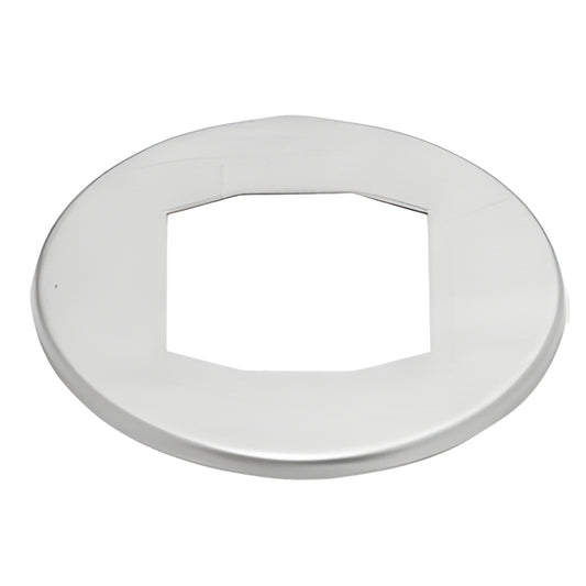 AFWC1G 4" brushed 316 stainless steel garnish ring with square inner cutout for frameless windscreen clamp