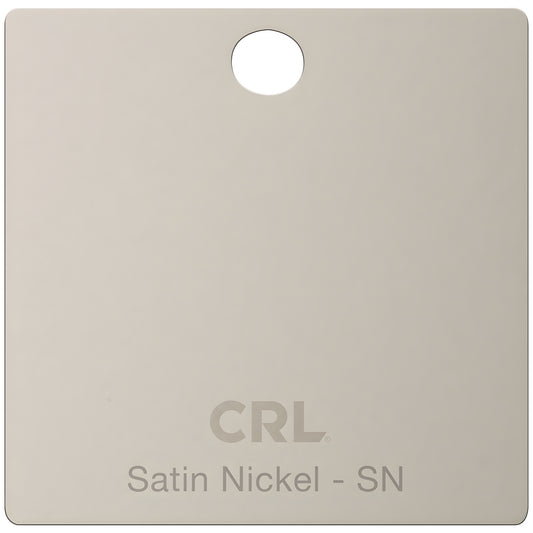 CRL finish chip SKU CH2PSN - satin nickel sample tag with rounded corners and hanging hole