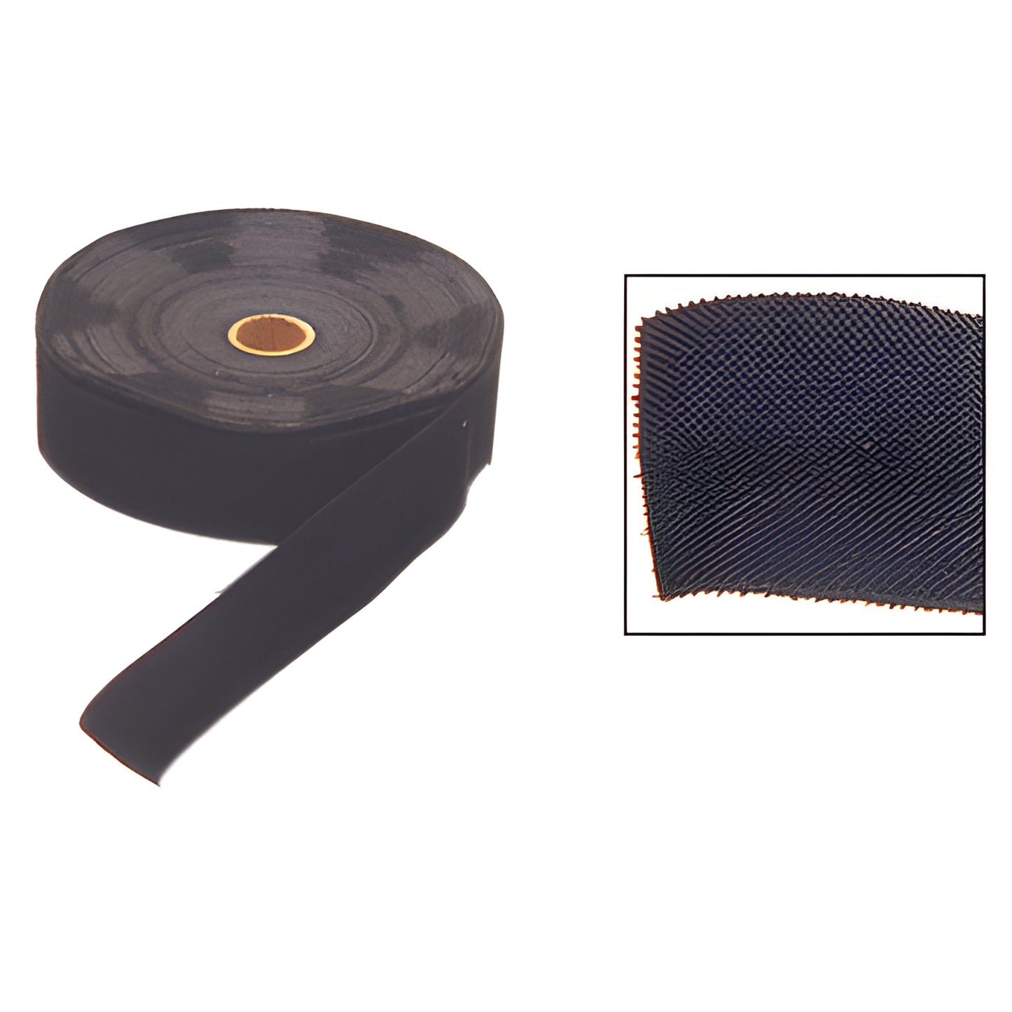 Black mohair channel liner roll with rubberized backing, 50 ft, 1-5/8 in wide (SKU 6112)