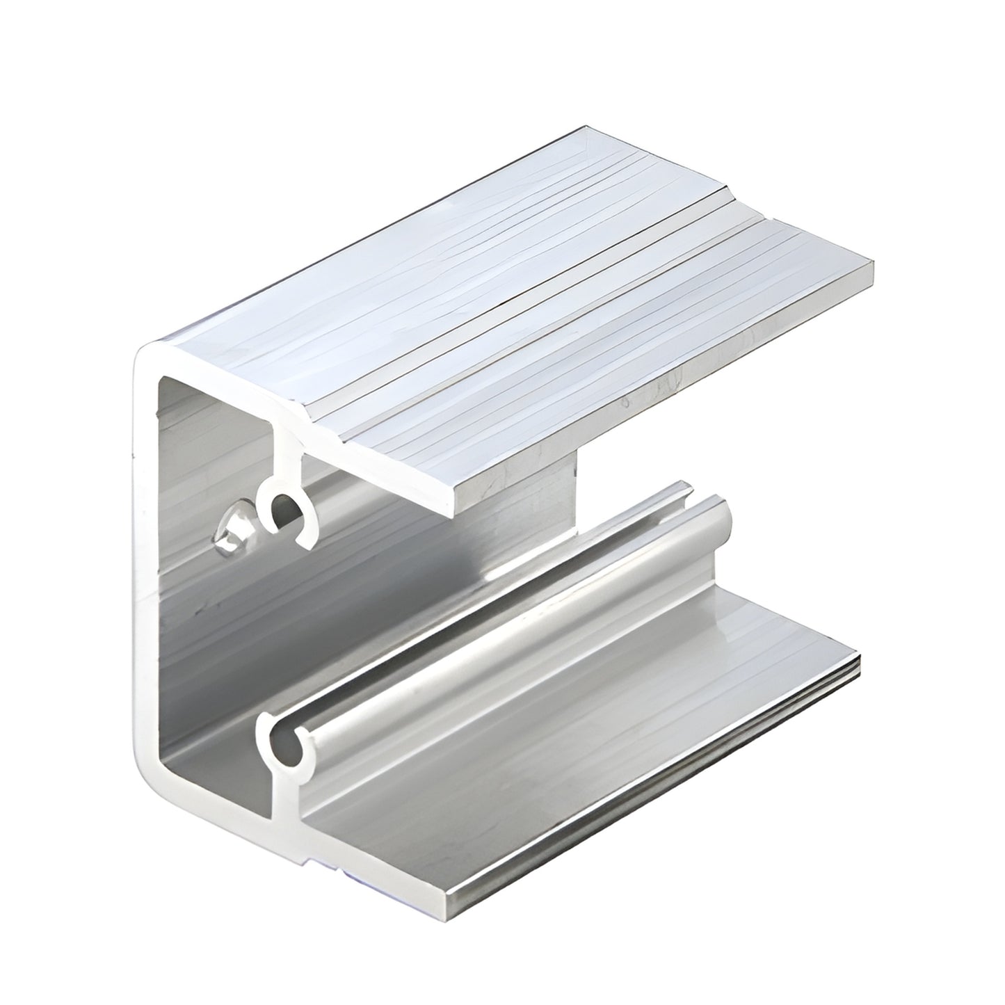 AP202 mill-finish horizontal mullion shear block, extruded aluminum part with mounting screw hole