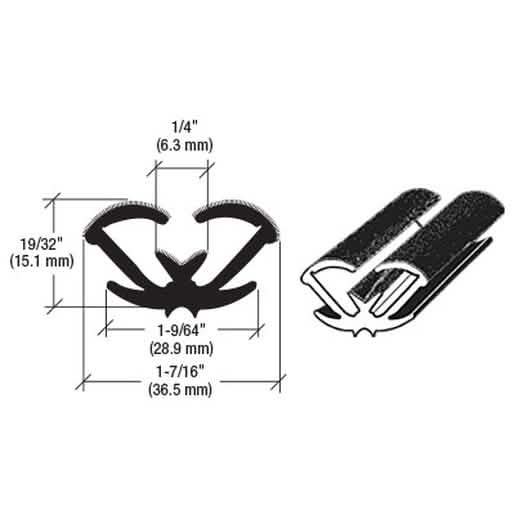 CRL 96" Flexible Flocked Rubber Glass Run Channel for 1977+ Chevy, Pontiac, Olds, Buick