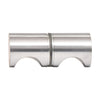 Brushed chrome solid-brass crescent back-to-back shower door knob, 1 in diameter, 1-1/8 in projection (SKU SDK140BCH)