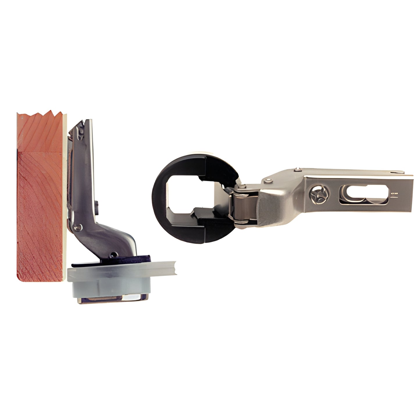 CRL EH204 chrome inset glass cabinet hinge for 5-6mm glass, flush mount European style, opens 90