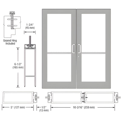 CRL-U.S. Aluminum Series 550 Clear Anodized Wide-Stile Geared Doors