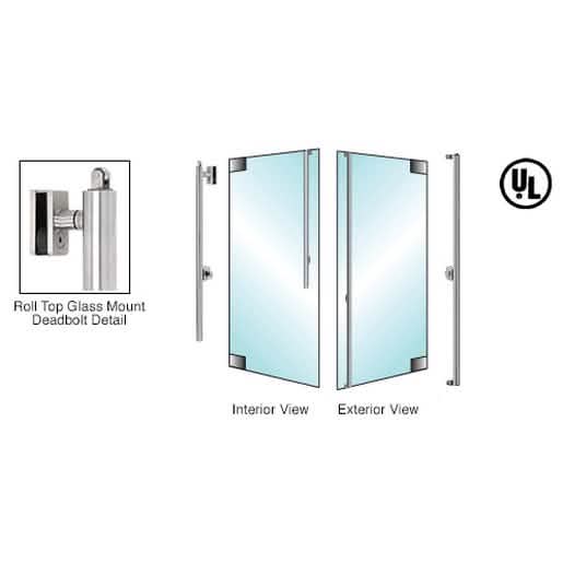 CRL-Blumcraft® Brushed Stainless Glass Mount Cylinder/Thumbturn Handle, Right Hand