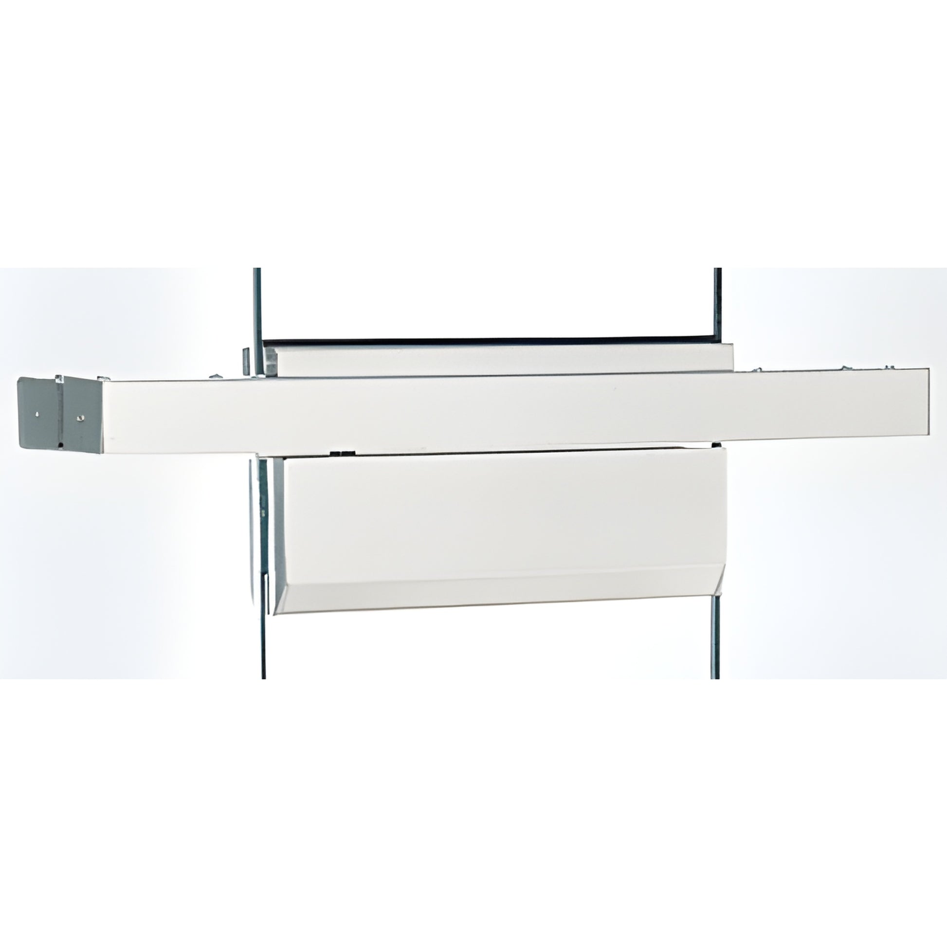 CRL FH4PSCS polished stainless floating header for single frameless glass door, 4in wide, compatible with overhead closers.