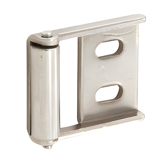 Nickel-plated #23 roller strike (SKU DL23STR1KE) for 1900 Series rim panic, two-slot mounting plate