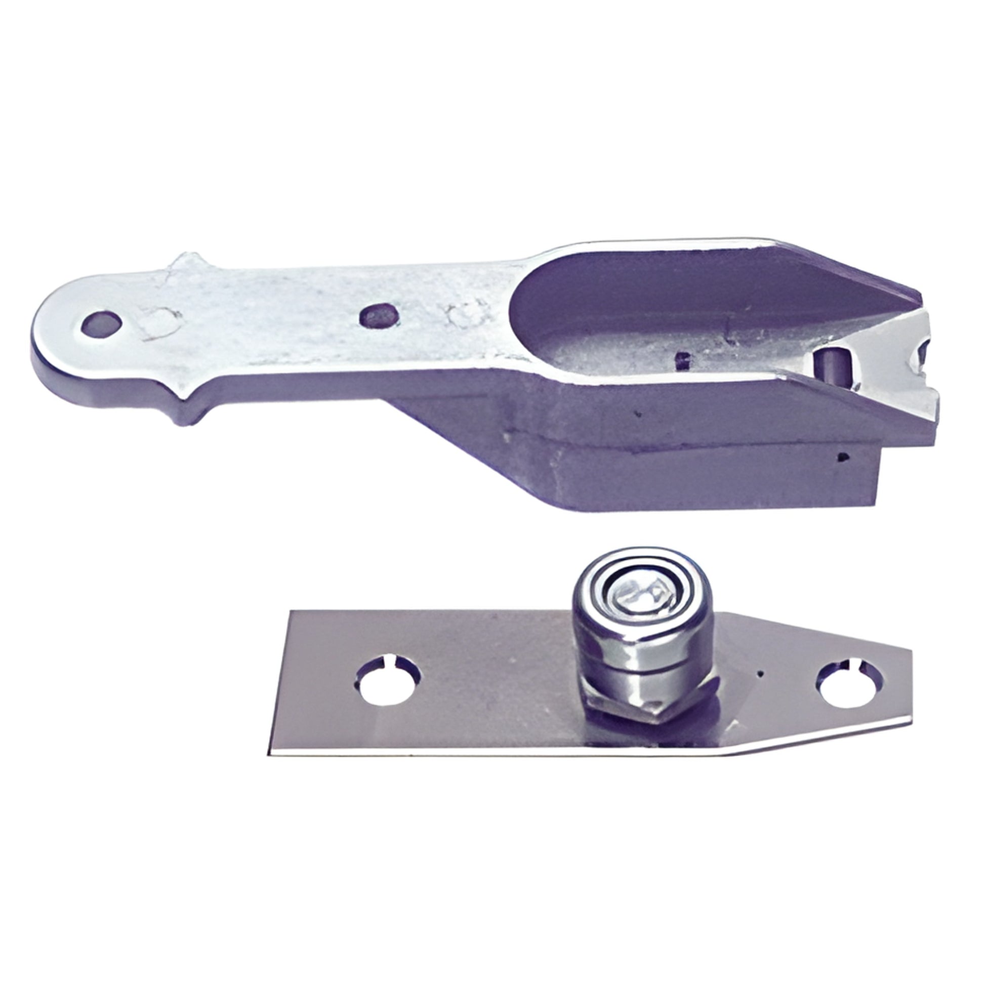 Jackson floor-mounted bottom pivot (SKU 201060) - metal end-load pivot and mounting plate, 3/16" height adjust.