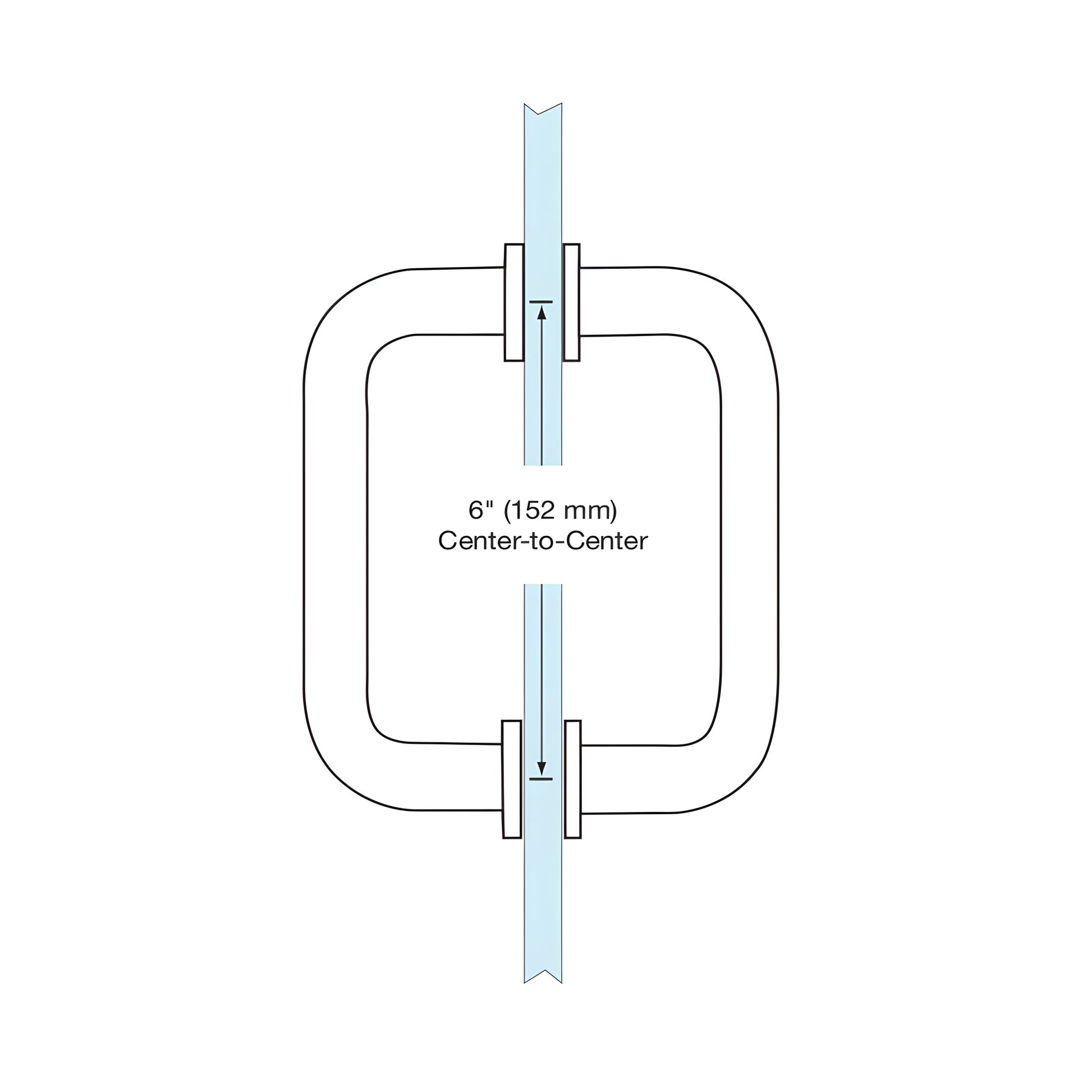 Brushed bronze solid brass 3/4" back-to-back shower door pull, 6" center-to-center (SKU SPH6BBRZ)
