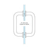 Polished chrome solid brass rectangular pull handle for frameless glass doors, 3/4" dia, 6" c-c (SKU SPH6CH)