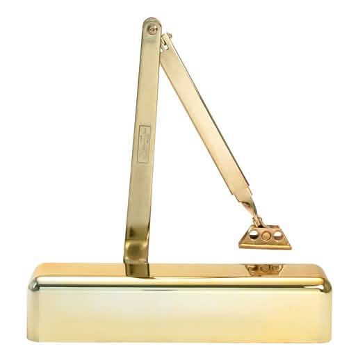 CRL Brite Gold Door Closer, Adjustable Power Size 1/2-4, Surface Mount, Delayed Action