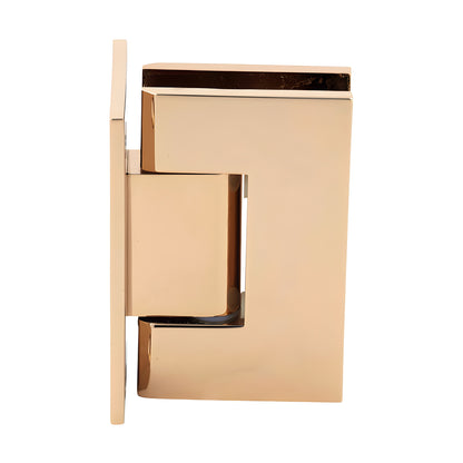 GEN037GP gold-plated brass Geneva self-centering wall-mount shower door hinge for 8-12mm glass, full back plate