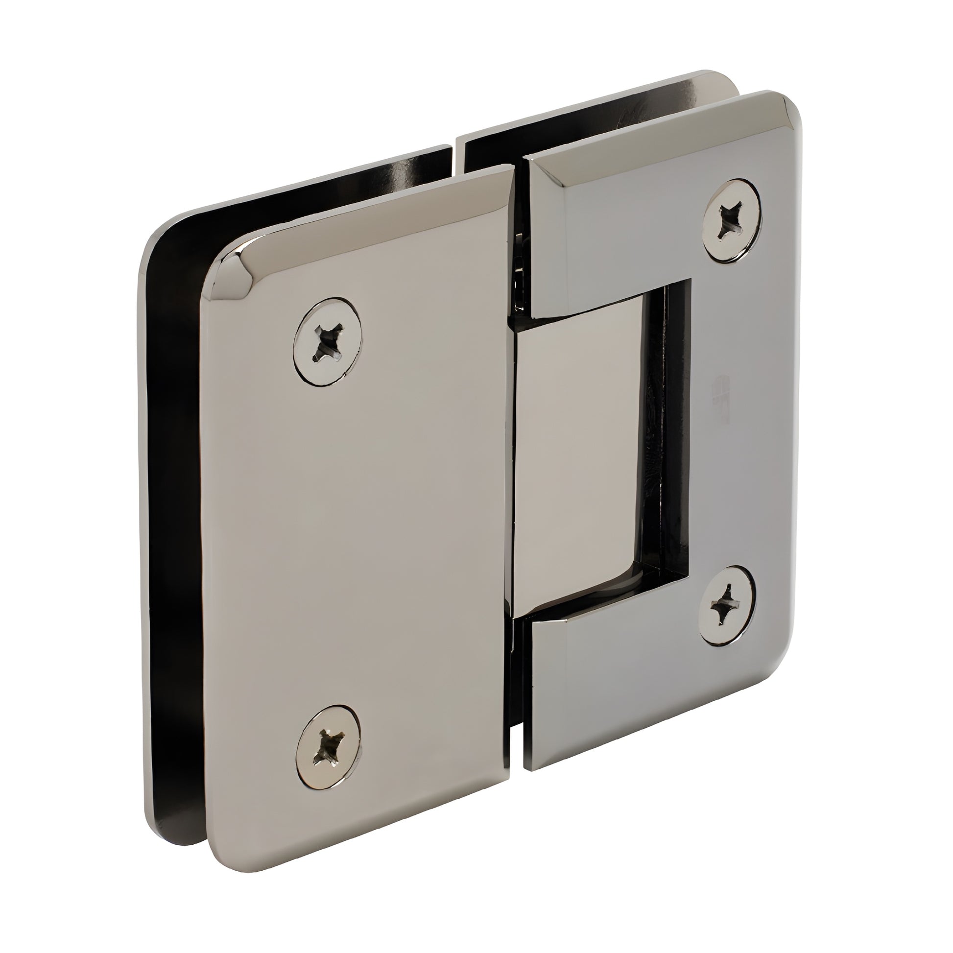 P1N180GM Pinnacle gun-metal beveled glass-to-glass hinge for frameless shower doors, 5/16-1/2 in. glass, self-centering