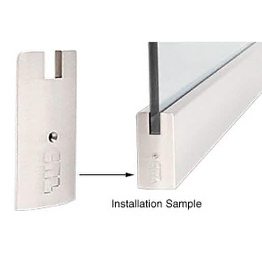 CRL Satin Anodized 4" Square End Cap for 3/4" Glass Sidelite Rails - Modern and Durable