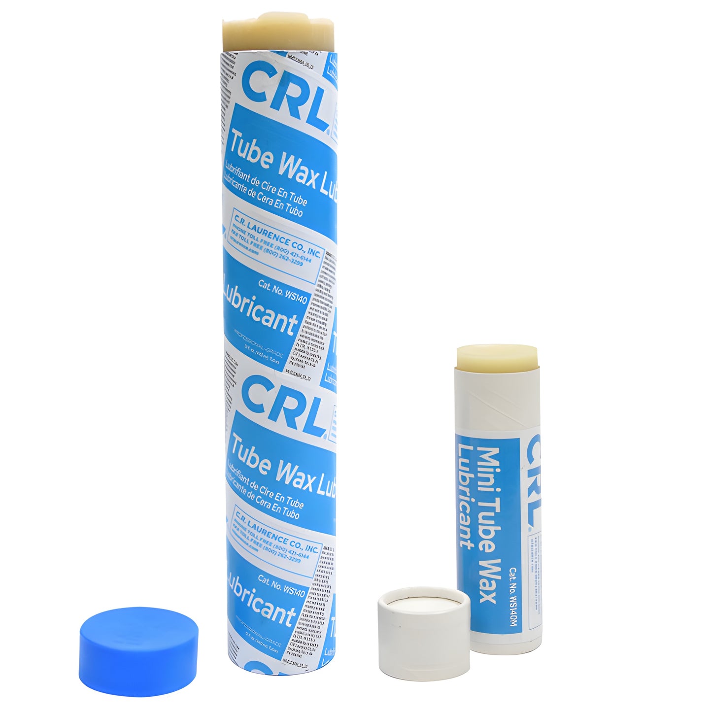 CRL WS140M mini tube wax lubricant - pocket-sized white stick with blue label