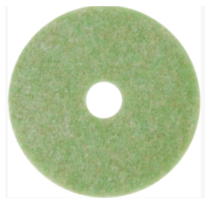 3M Natural Blend Floor Pad for Scrubbing, Green, 14"- 5 / Case