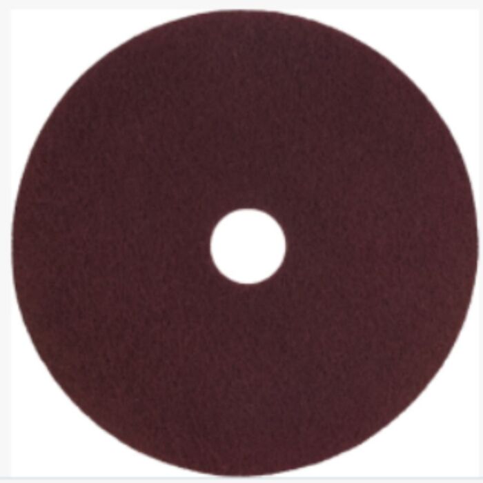 3M Natural Blend Floor Pad for Scrubbing, Maroon, 14"- 5 / Case