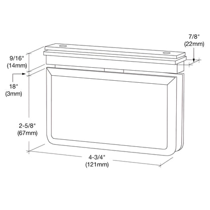 SRPPH06BN brushed nickel top-mount brass pivot hinge for 1/2 (12mm) tempered glass shower door, beveled edge.