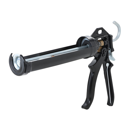 CRL Cox 18:1 Extra Thrust caulking gun (WG41004XT), black diecast frame with ergonomic trigger and rotating strap barrel.