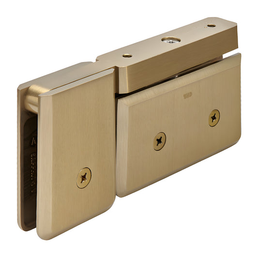 Brushed bronze brass shower door pivot hinge, beveled profile, self-centering model SRPPH07BBRZ
