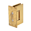 A rear view of the Vienna series wall mount hinge showing the mounting plate with screw holes.