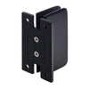 A rear view of the brass wall mount hinge showing the mounting holes and Petite series branding on the back plate.