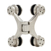 SYD180BS brushed stainless 4 arm spider hinge for frameless glass shower, 316 stainless, 8-10mm glass