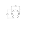 A technical line drawing shows the 1/4 inch by 1/4 inch dimensions of the sill cover profile.