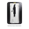 The back of the mirror showing the mounting brackets, power cord, and electrical components for hardwiring.