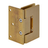 The back plate of the satin brass Vienna 044 series hinge showing the mounting screw holes.