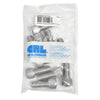 A clear plastic bag containing ten stainless steel socket head cap screws with a CRL product label.