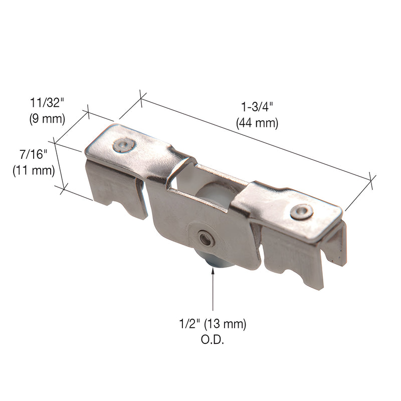 TA20 steel roller with center-groove nylon bearing for S710 security H-bar; anti-lift track replacement
