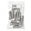 A clear plastic bag containing multiple stainless steel socket head cap screws.