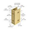 A technical diagram of the brass glass clamp displaying dimensions in inches and millimeters.
