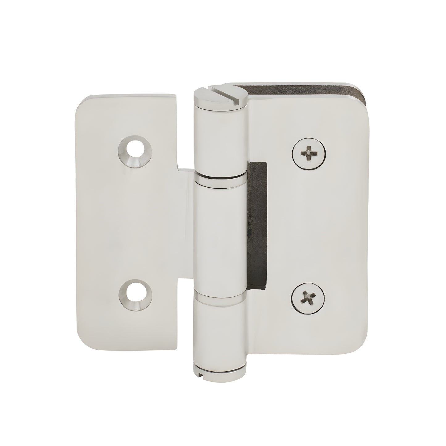 ZUR03SS Zurich brushed stainless steel wall-mount bi-fold shower hinge for 8-10mm tempered glass