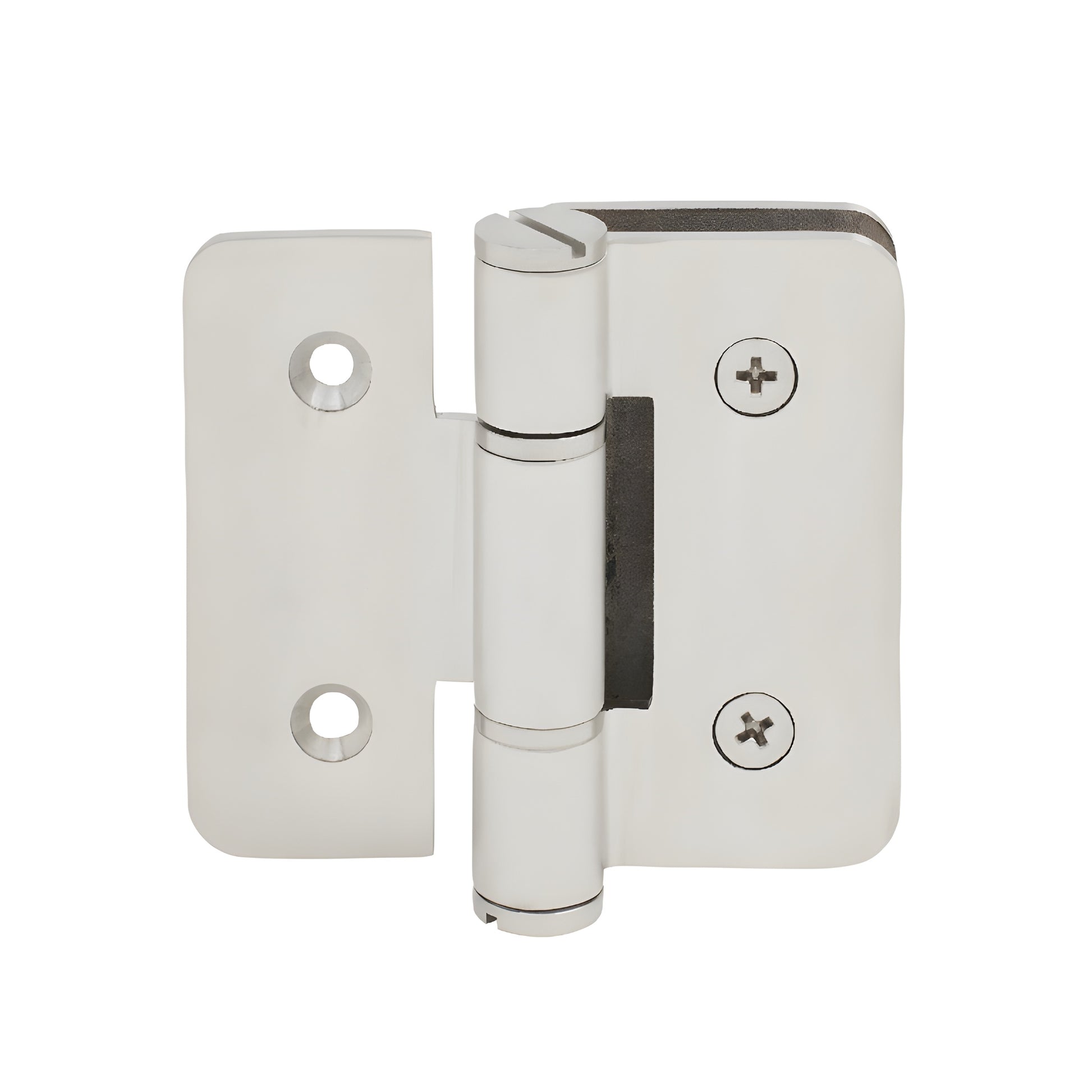 ZUR03SS Zurich brushed stainless steel wall-mount bi-fold shower hinge for 8-10mm tempered glass