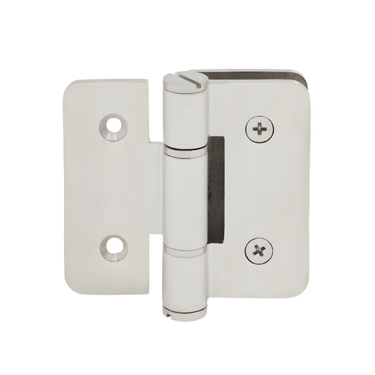 ZUR03SS Zurich brushed stainless steel wall-mount bi-fold shower hinge for 8-10mm tempered glass