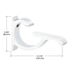 A technical diagram showing the 3-3/8 inch height and 5-1/16 inch width of the shelf bracket.