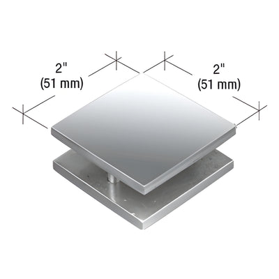 CRL Polished Stainless Steel 2x2 Square Glass Front Clamp