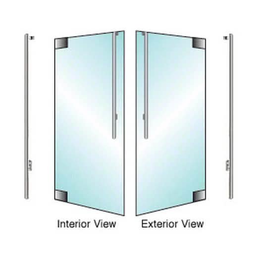 CRL-Blumcraft® Brushed Stainless Right Hand Reverse Glass Mount Exterior Dummy Handle