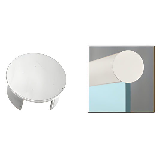 Polished stainless steel 2.5 in round slip-in end cap for railings, SKU GR25ECPS