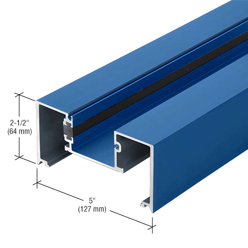 BT81571 blue aluminum architectural extrusion profile, thermally broken, 2-1/2" (64mm) x 5" (127mm)