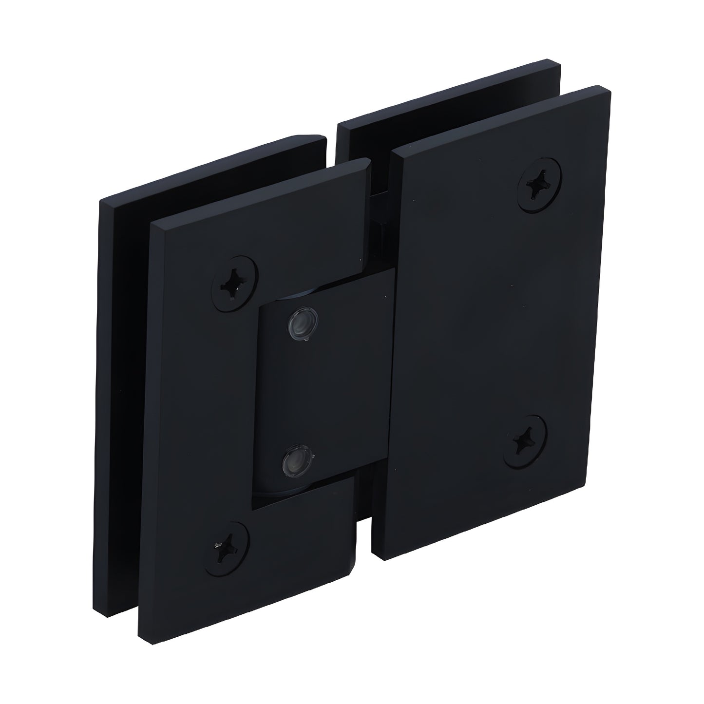 Geneva adjustable glass-to-glass shower hinge, oil rubbed bronze, square profile. SKU GEN3800RB