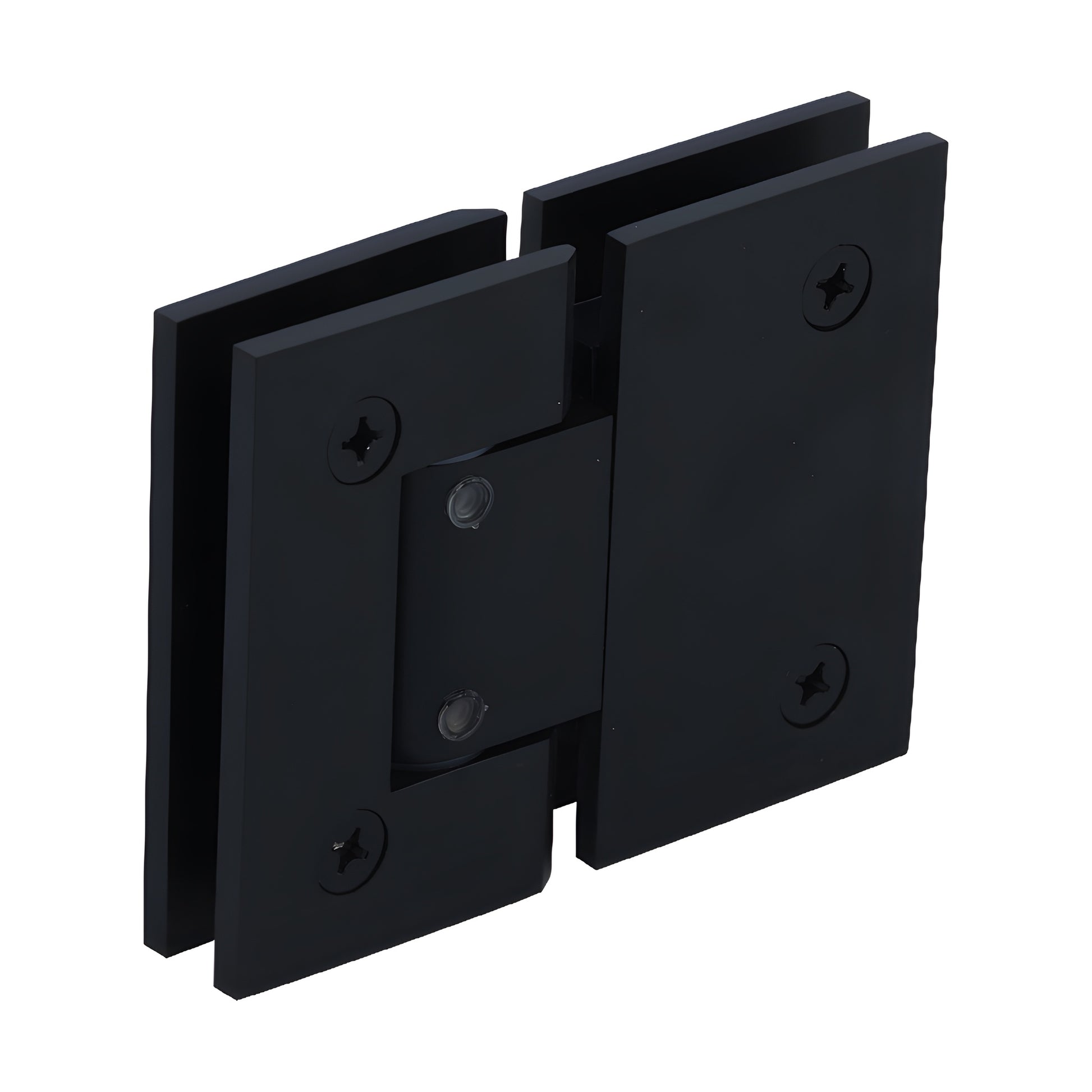 Geneva adjustable glass-to-glass shower hinge, oil rubbed bronze, square profile. SKU GEN3800RB