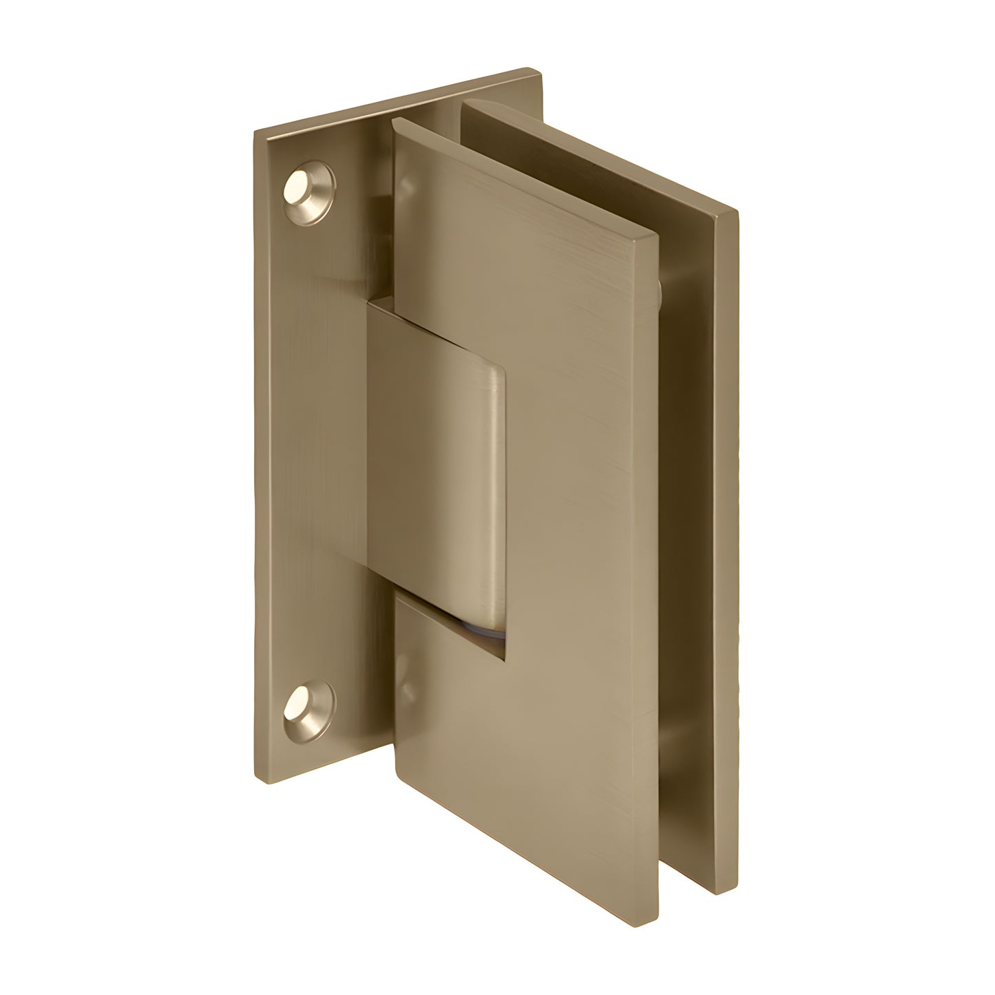 CRL Vienna solid brass shower door hinge, dark brushed bronze, wall-mount full back plate (SKU V1E037DBBZ)